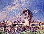 unknow artist Windmills near the Town of Batz France oil painting artist